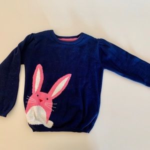 PRIMARK navy blue sweater with pink bunny
